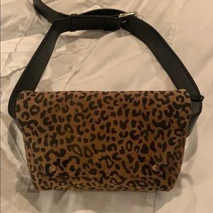 Cheetah felt belt bag - free people fanny pack